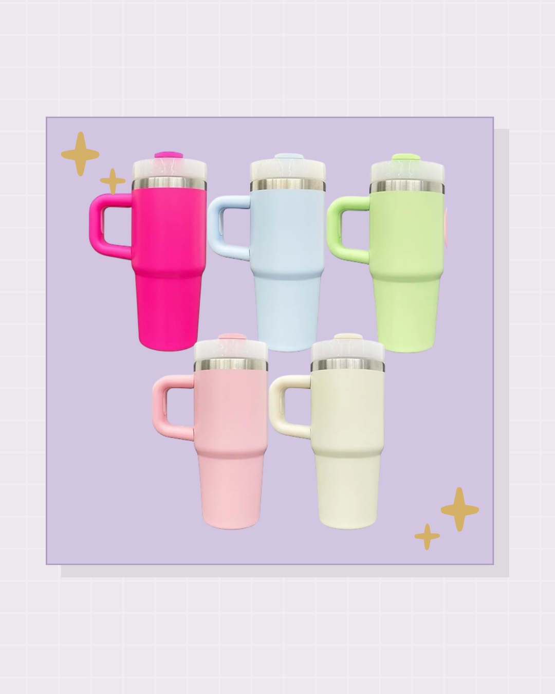 14oz Macaron Tumblers with Handles