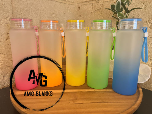 Sublimation Coloured Frosted Water Bottle